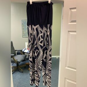 Navy Blue Plus Size 2X Geometric Jumpsuit